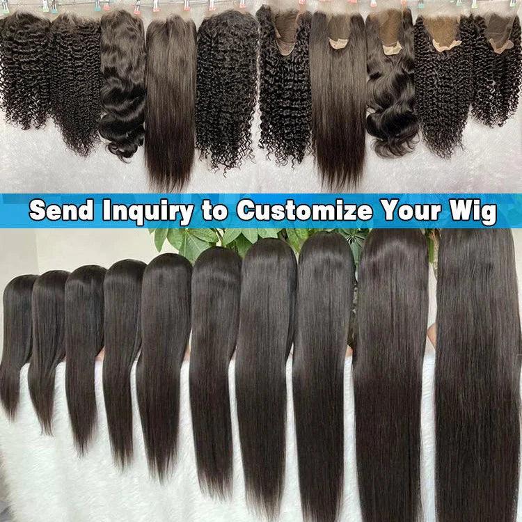 30 32 34 36 38 40 50 inch Human Hair Lace Front Wigs For Black Women Straight Deep Wave Kinky Curly Virgin Raw Indian Hair Wigs - Miami beauty1