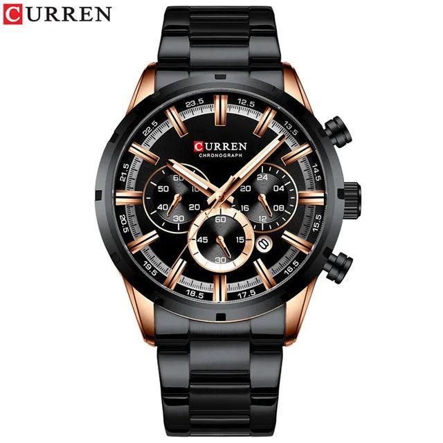 CURREN 8355 Factory Direct New Fashion Watches Reloj Relogio Silver Dials Chronograph Water Resistant Stainless Steel Band Watch - Miami beauty1