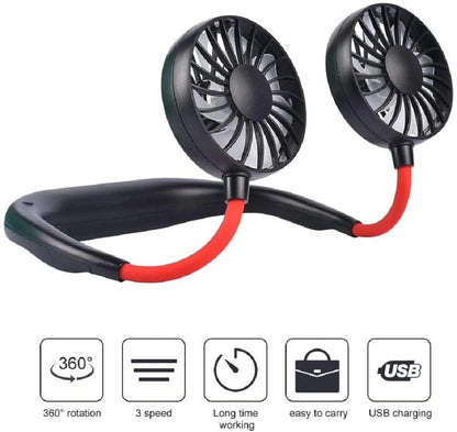 Portable air cooling fan handsfree rechargeable hanging sport neck fan Neckband Fan for sport - Miami beauty1