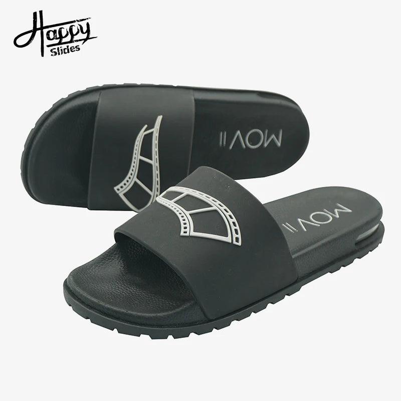 Hellosport Customizable Mens Rubber Slippers High Quality Pool Slide Sandals Black Manufacturer Slide Sandals Rubber Slippers - Miami beauty1