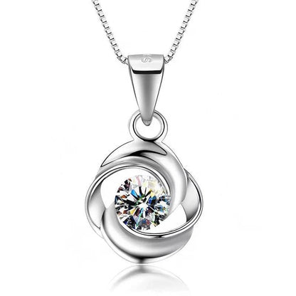 blue crystal pendant female zircon S925 sliver color Necklace colgante sapphire jewelry bizuteria pendant pierscionki Gemstone - Miami beauty1