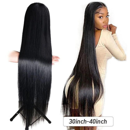 30 32 34 36 38 40 50 inch Human Hair Lace Front Wigs For Black Women Straight Deep Wave Kinky Curly Virgin Raw Indian Hair Wigs - Miami beauty1