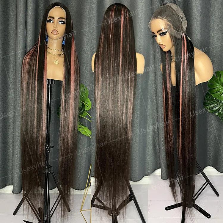 30 32 34 36 38 40 50 inch Human Hair Lace Front Wigs For Black Women Straight Deep Wave Kinky Curly Virgin Raw Indian Hair Wigs - Miami beauty1