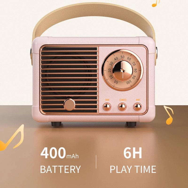 Retro Speaker Classical Retro Usb Portable Decoration Mini Speakers Travel Music Player - Miami beauty1