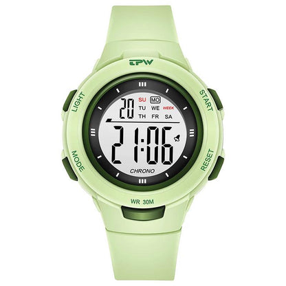 3ATM Waterproof Digital Watch for Sport People Teenager Students 40mm Dial ABS Case with Light Day/Date Feature - Miami beauty1