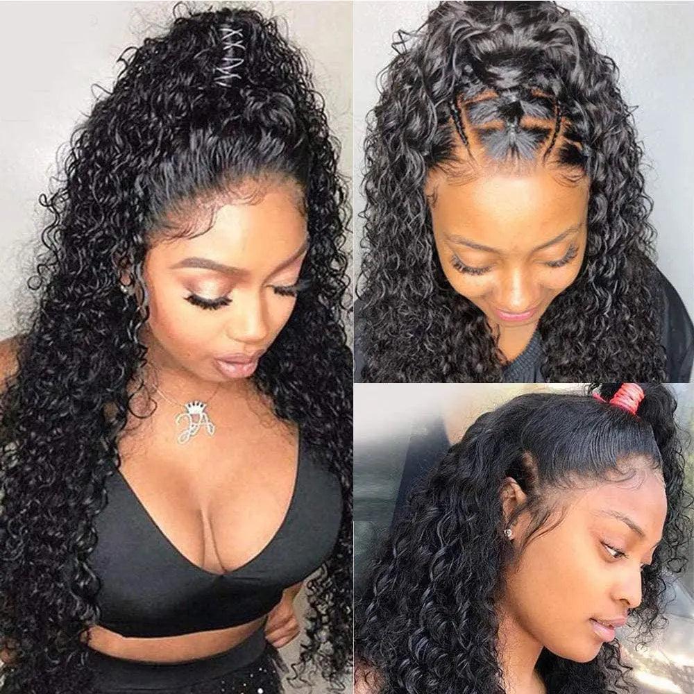 Kinky Curly Wigs Human Hair Lace Front Brazilian Virgin Hair 360 Full Lace Human Hair Wigs For Black Women Hd Lace Frontal Wig - Miami beauty1