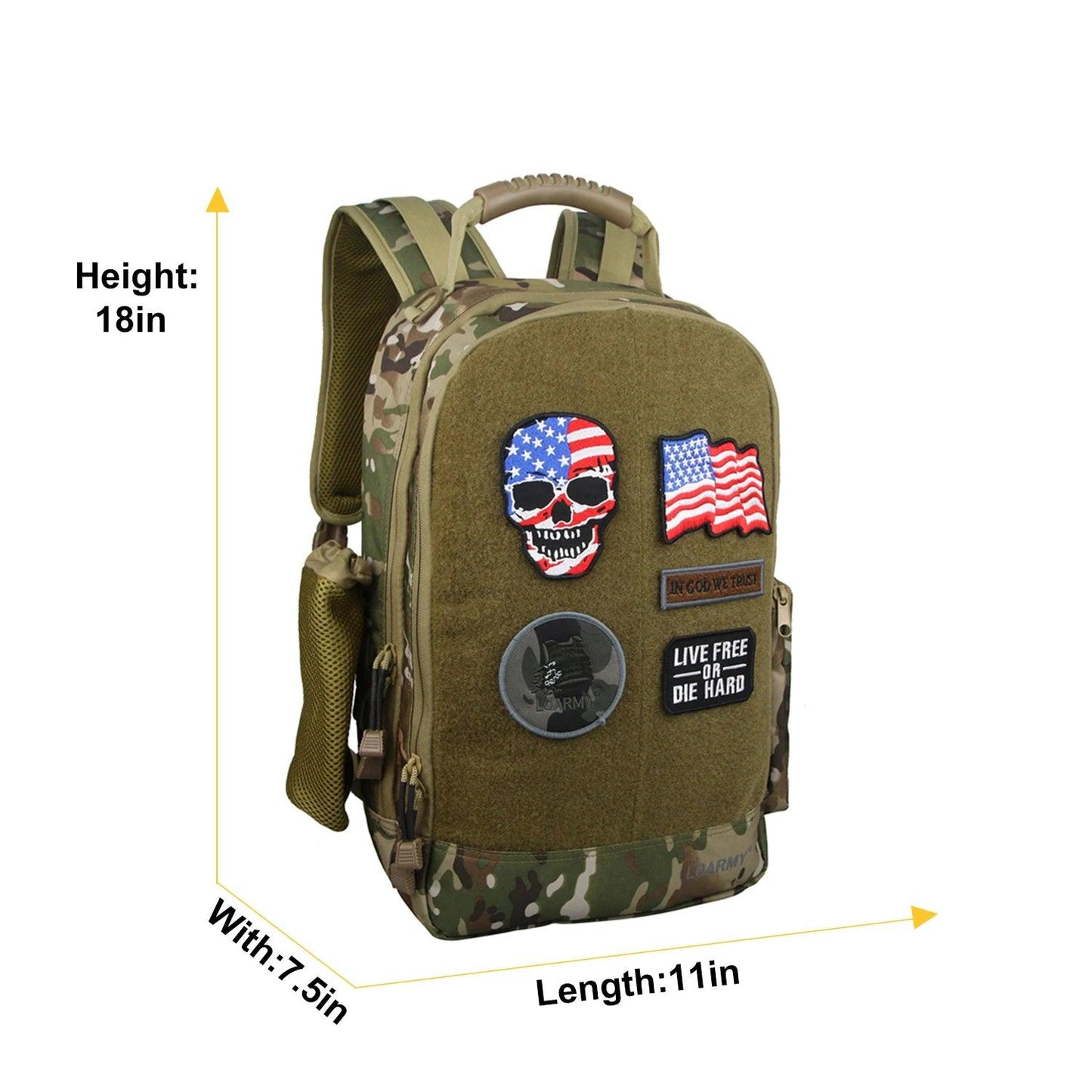 tactical Large Fashion Backpack Outdoor School Bag rucksack work school hiking tactical Backpack - Miami beauty1