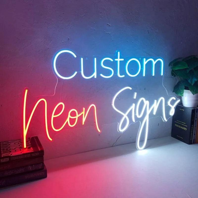 Drop shipping LED Illuminated Logo Acrylic Wing Love Wedding Custom Neon Signs Word Lights for Home Bar - Miami beauty1