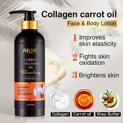 AILKE Body Care Collagen Serum Whitening Dark Spot Face Cream African Black Soap Bleaching Body Lotion Skin Care Set - Miami beauty1