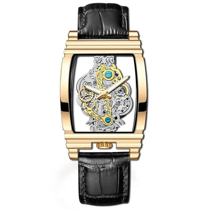 Hot Custom Wholesale Men Gold Skeleton Automatic Quartz Wrist Watches Luxury - Miami beauty1