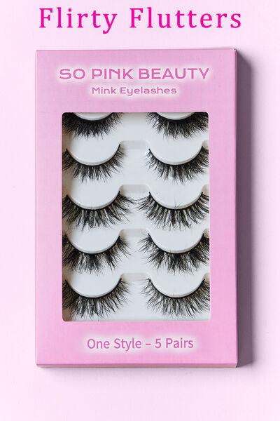 SO PINK BEAUTY Mink Eyelashes 5 Pairs - Miami beauty1