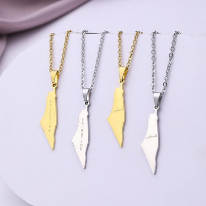 Pendant necklace Fashion geometric letters stainless steel collarbone chain women's jewelry - Miami beauty1