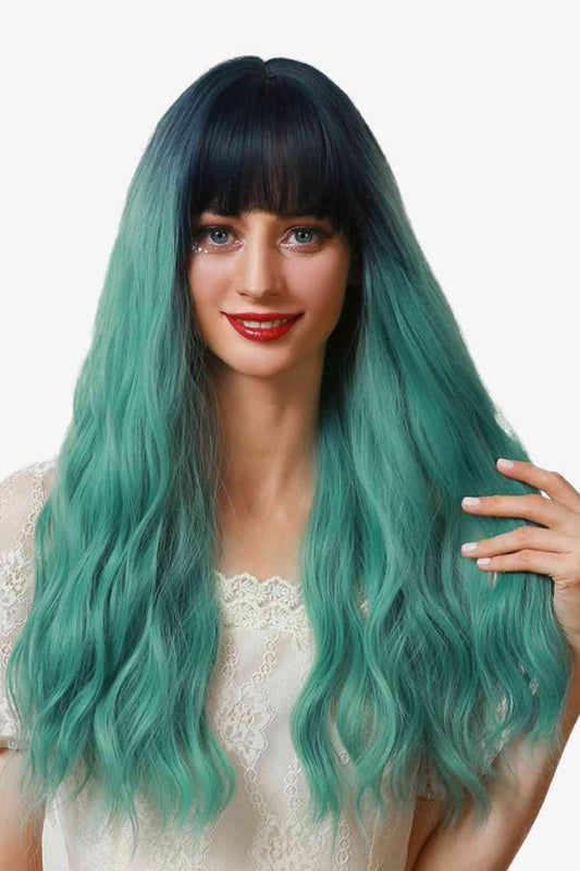 13*1" Full-Machine Wigs Synthetic Long Wave 26" in Seafoam Ombre - Miami beauty1