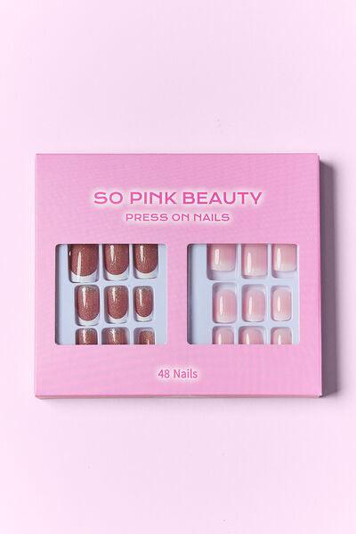 SO PINK BEAUTY Press On Nails 2 Packs - Miami beauty1