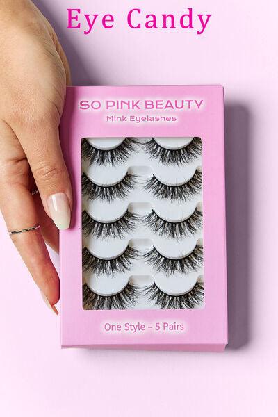 SO PINK BEAUTY Mink Eyelashes 5 Pairs - Miami beauty1