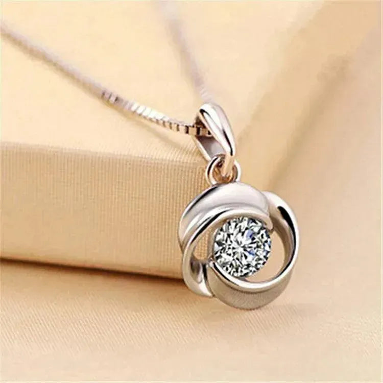 blue crystal pendant female zircon S925 sliver color Necklace colgante sapphire jewelry bizuteria pendant pierscionki Gemstone - Miami beauty1