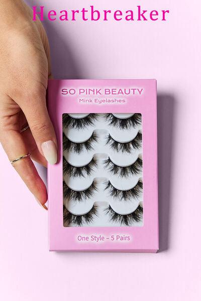 SO PINK BEAUTY Mink Eyelashes 5 Pairs - Miami beauty1