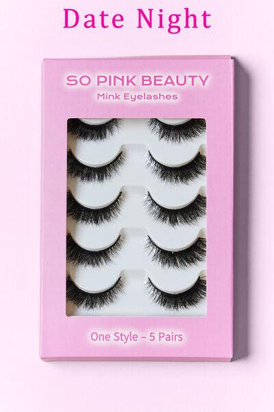 SO PINK BEAUTY Mink Eyelashes 5 Pairs - Miami beauty1