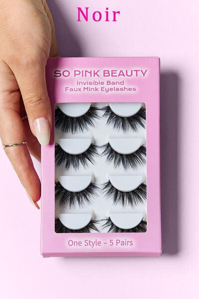 SO PINK BEAUTY Faux Mink Eyelashes 5 Pairs - Miami beauty1