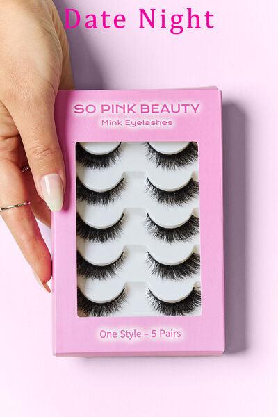 SO PINK BEAUTY Mink Eyelashes 5 Pairs - Miami beauty1