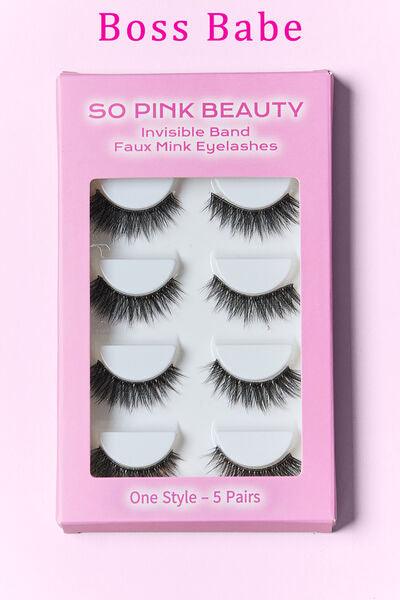 SO PINK BEAUTY Faux Mink Eyelashes 5 Pairs - Miami beauty1