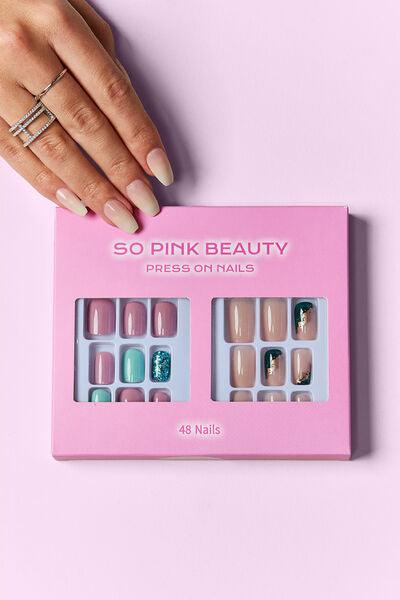 SO PINK BEAUTY Press On Nails 2 Packs - Miami beauty1