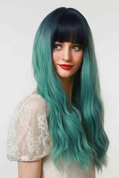 13*1" Full-Machine Wigs Synthetic Long Wave 26" in Seafoam Ombre - Miami beauty1