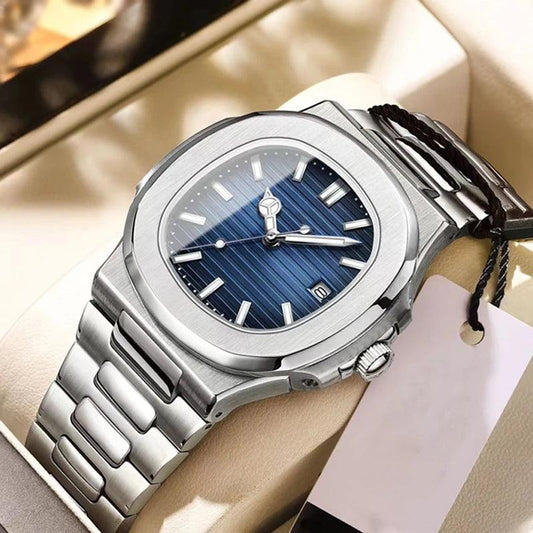 Hot Business Calendar Stainless Steel Quartz Watches For Men Waterproof Luxury Watch Ultra-thin Reloj Pour Hombre - Miami beauty1