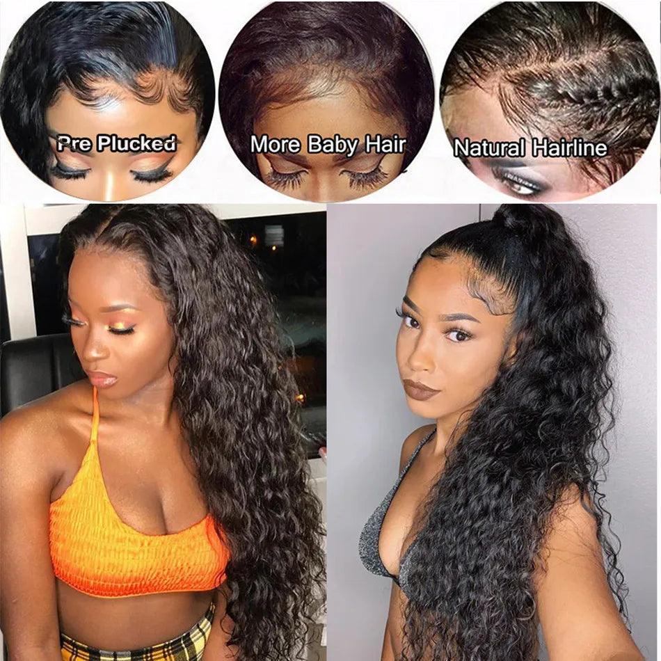 Kinky Curly Wigs Human Hair Lace Front Brazilian Virgin Hair 360 Full Lace Human Hair Wigs For Black Women Hd Lace Frontal Wig - Miami beauty1