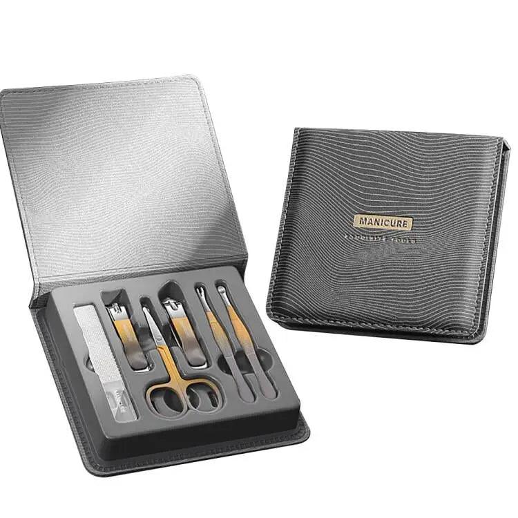 Man Grooming Kits Trending products 2024 new arrivals beauty Manicure Set With Leather Case Box - Miami beauty1