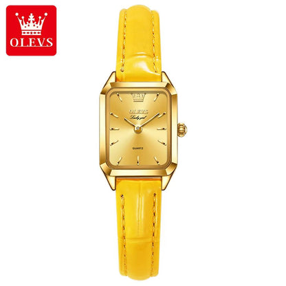 OLEVS 6626 Ladies Luxury Watches Small Face Dial Green Dial Belt Loop Square Women Wrist Watches For Girls - Miami beauty1