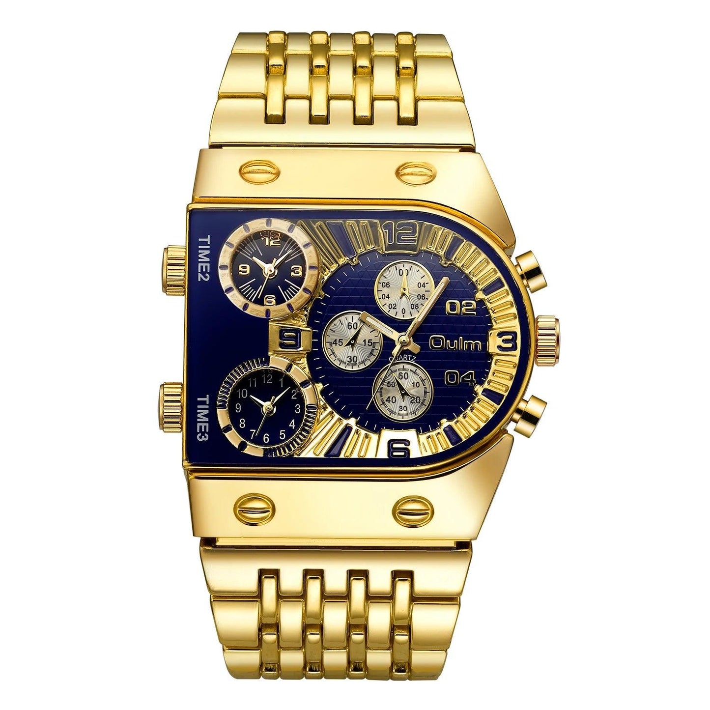 Oulm 9315 Fancy Mens Quartz Wrist Watch Luxury Gold Strap 3 Clock Waterproof Men Watches 1 Price - Miami beauty1