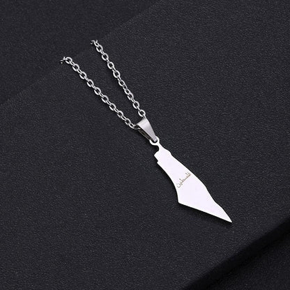 Pendant necklace Fashion geometric letters stainless steel collarbone chain women's jewelry - Miami beauty1