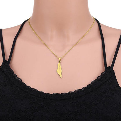 Pendant necklace Fashion geometric letters stainless steel collarbone chain women's jewelry - Miami beauty1