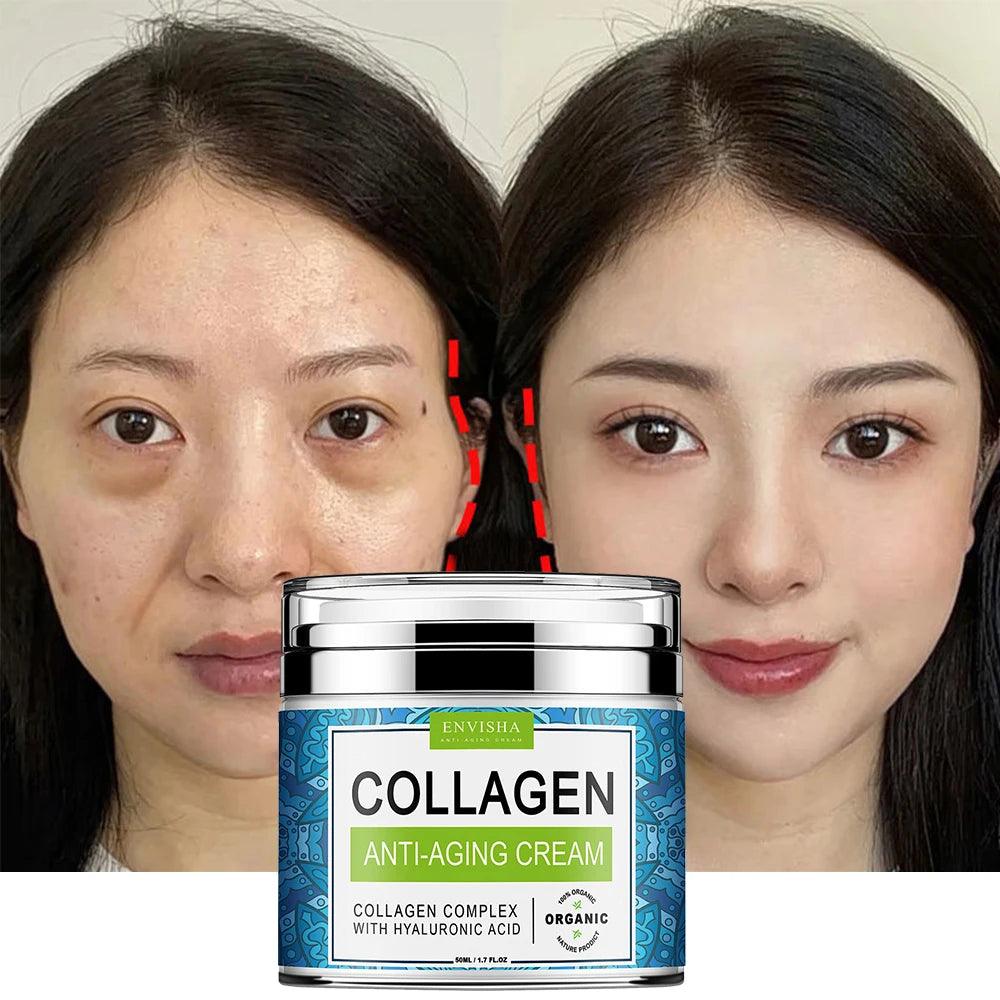 Private Label Vegan Organic Skin Anti Aging Wrinkle Lightening Whitening Collagen Elastin Face Cream For Face Black Skin - Miami beauty1