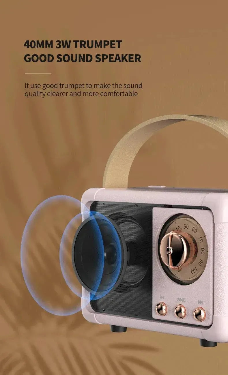 Retro Speaker Classical Retro Usb Portable Decoration Mini Speakers Travel Music Player - Miami beauty1