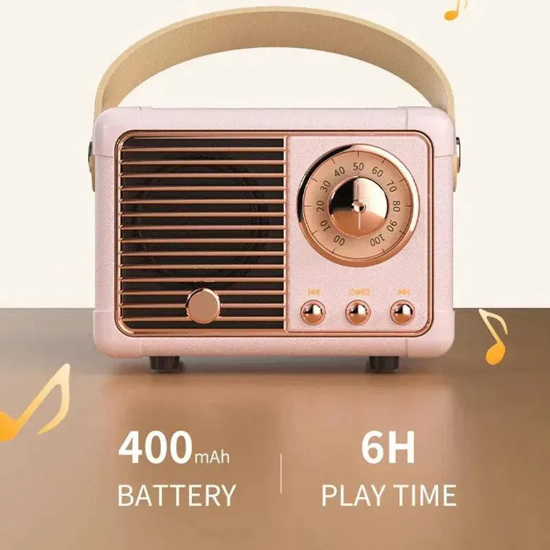 Retro Speaker Classical Retro Usb Portable Decoration Mini Speakers Travel Music Player - Miami beauty1