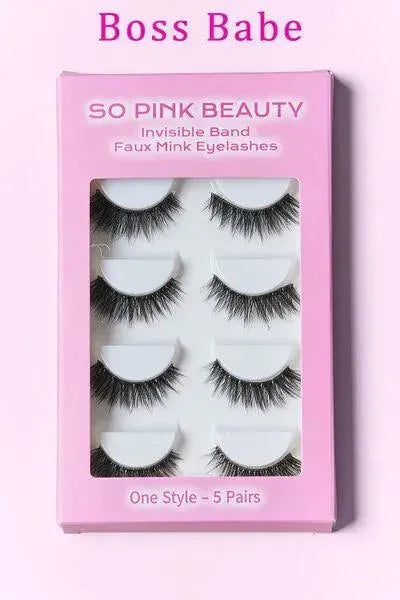 SO PINK BEAUTY Faux Mink Eyelashes 5 Pairs - Miami beauty1