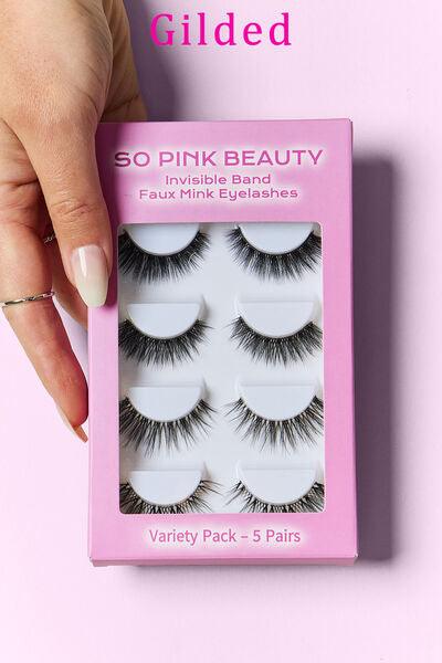 SO PINK BEAUTY Faux Mink Eyelashes Variety Pack 5 Pairs - Miami beauty1