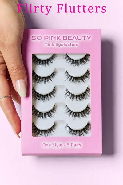 SO PINK BEAUTY Mink Eyelashes 5 Pairs - Miami beauty1