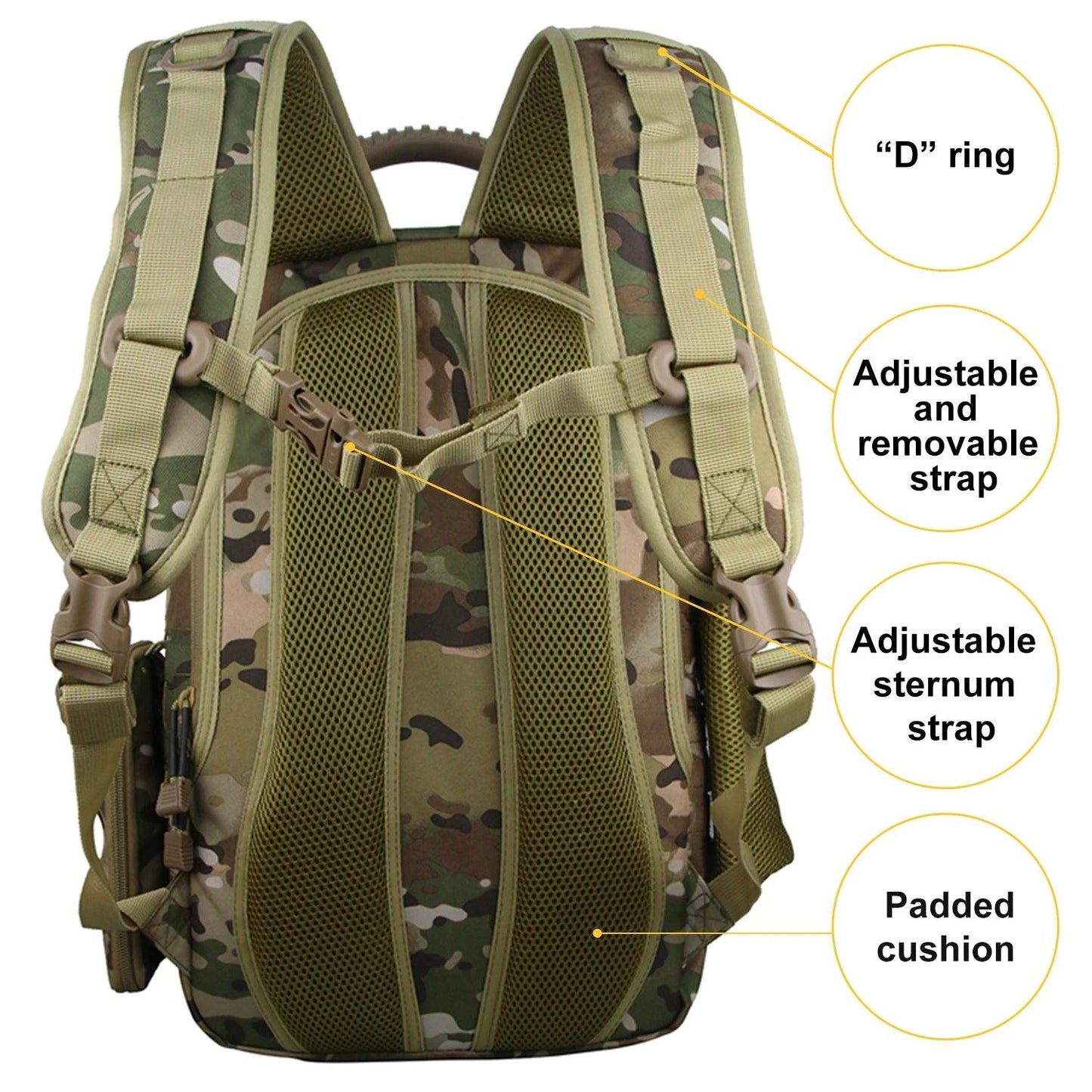 tactical Large Fashion Backpack Outdoor School Bag rucksack work school hiking tactical Backpack - Miami beauty1