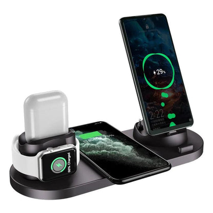 WS5 6 in 1 15w Fast Multifunction watch Charger Magnetic mobile phone Qi Wireless Charger station Stand for iPhone 13 pro - Miami beauty1