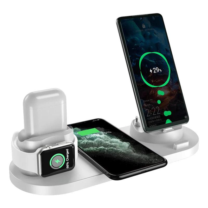 WS5 6 in 1 15w Fast Multifunction watch Charger Magnetic mobile phone Qi Wireless Charger station Stand for iPhone 13 pro - Miami beauty1